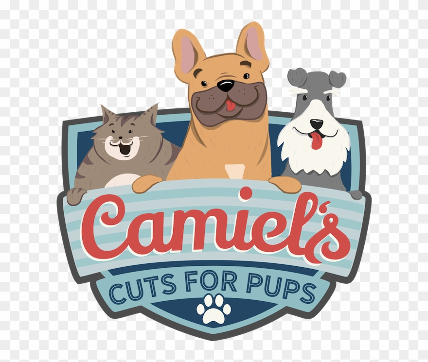 Camiels Cuts For Pups Logo Dog Grooming Los Angeles - Cartoon Clipart