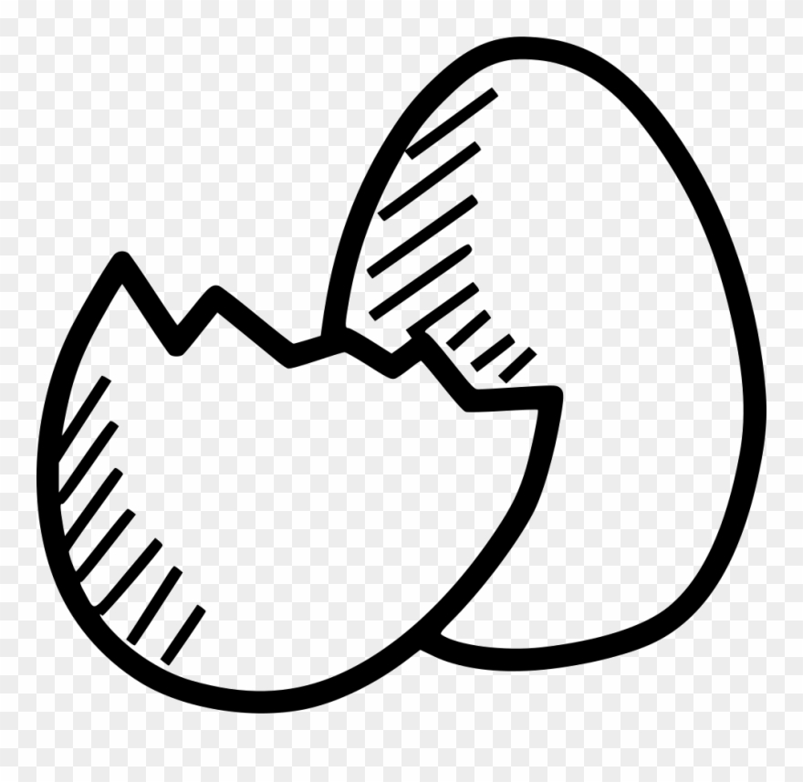 Egg Chickling Shell Svg Banner Stock - Egg Hatching Drawing Clipart