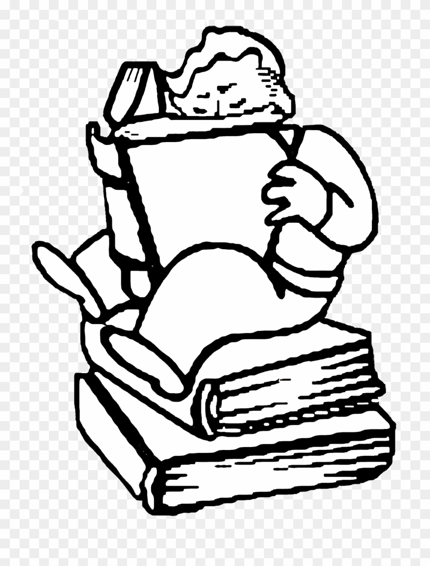 New Vegas Vault Boy Coloring Page, Printable Fallout - Vault Boy Reading A Book Clipart