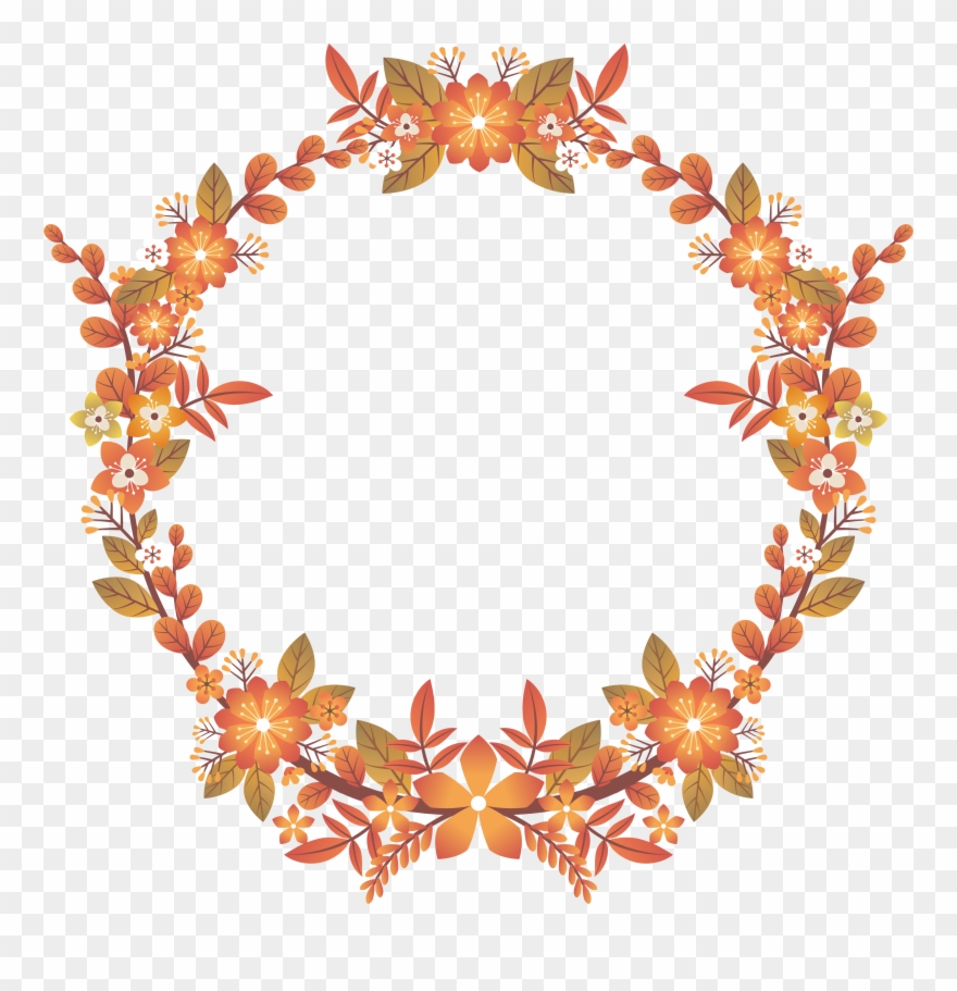 Euclidean Autumn Beautiful Flower Title Box Transprent - Beautiful Design For Title Clipart