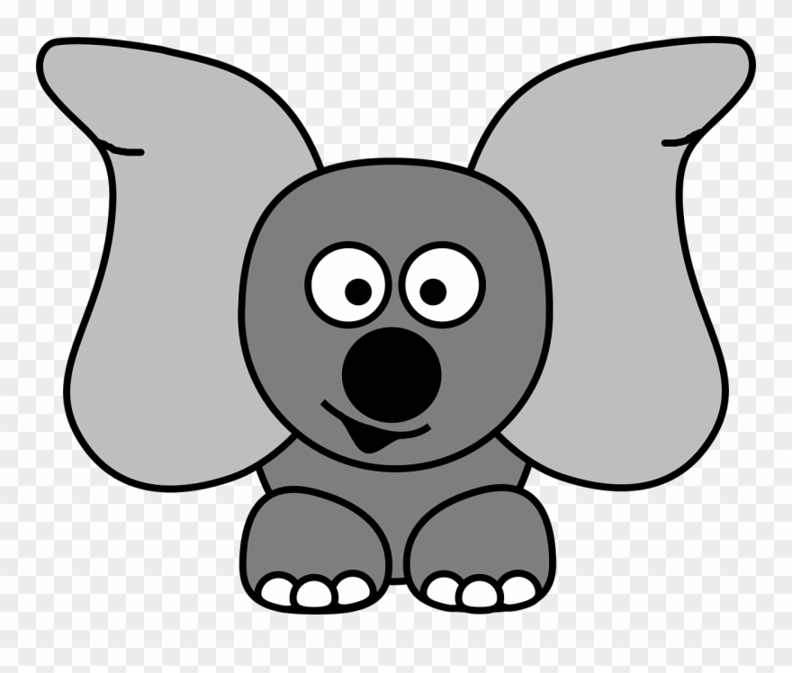 Jug Ears Elephant Dumbo - Black Dumbo The Elephant Clipart