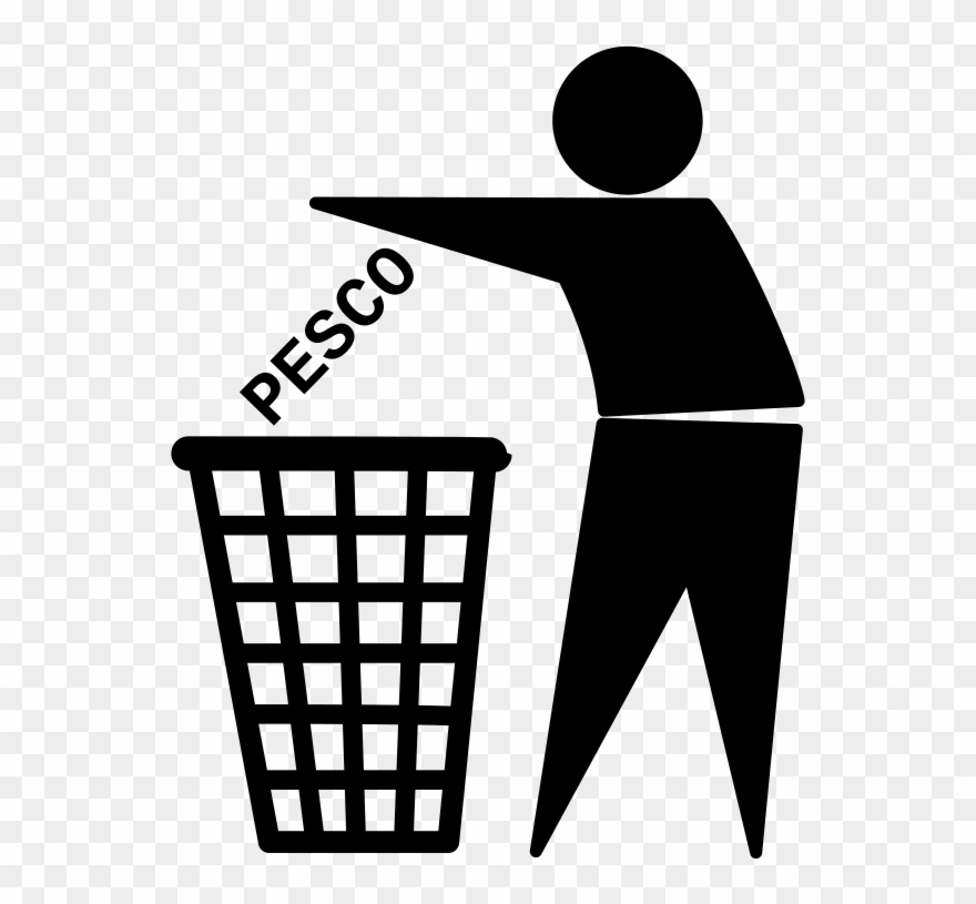 Pesco Into Trash - Tidy Man Clipart