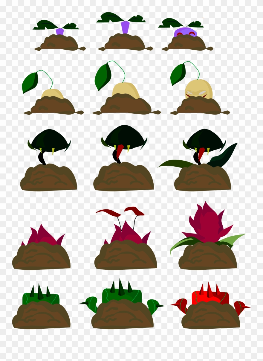 Plants' Mouseover And Click Reaction Clipart