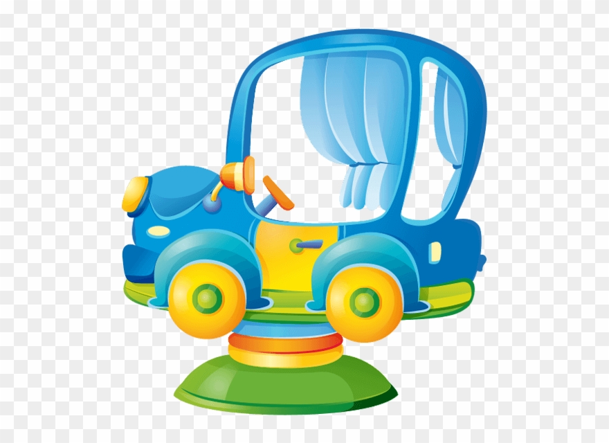 Blue Toy Car - Sticker Clipart