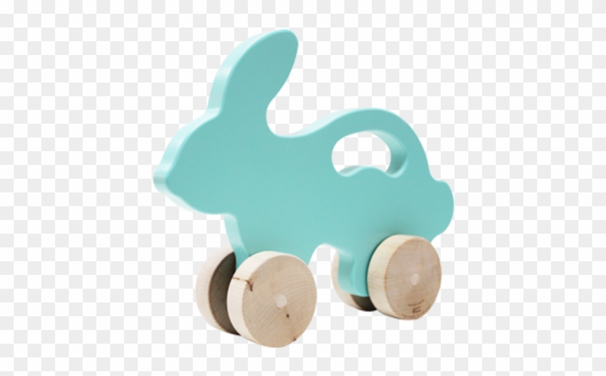 Manny And Simon Light Teal Bunny Push Toy Clipart