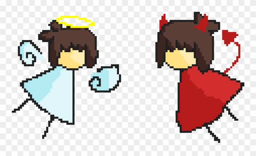 Shoulder Angel And Devil - Cartoon Clipart