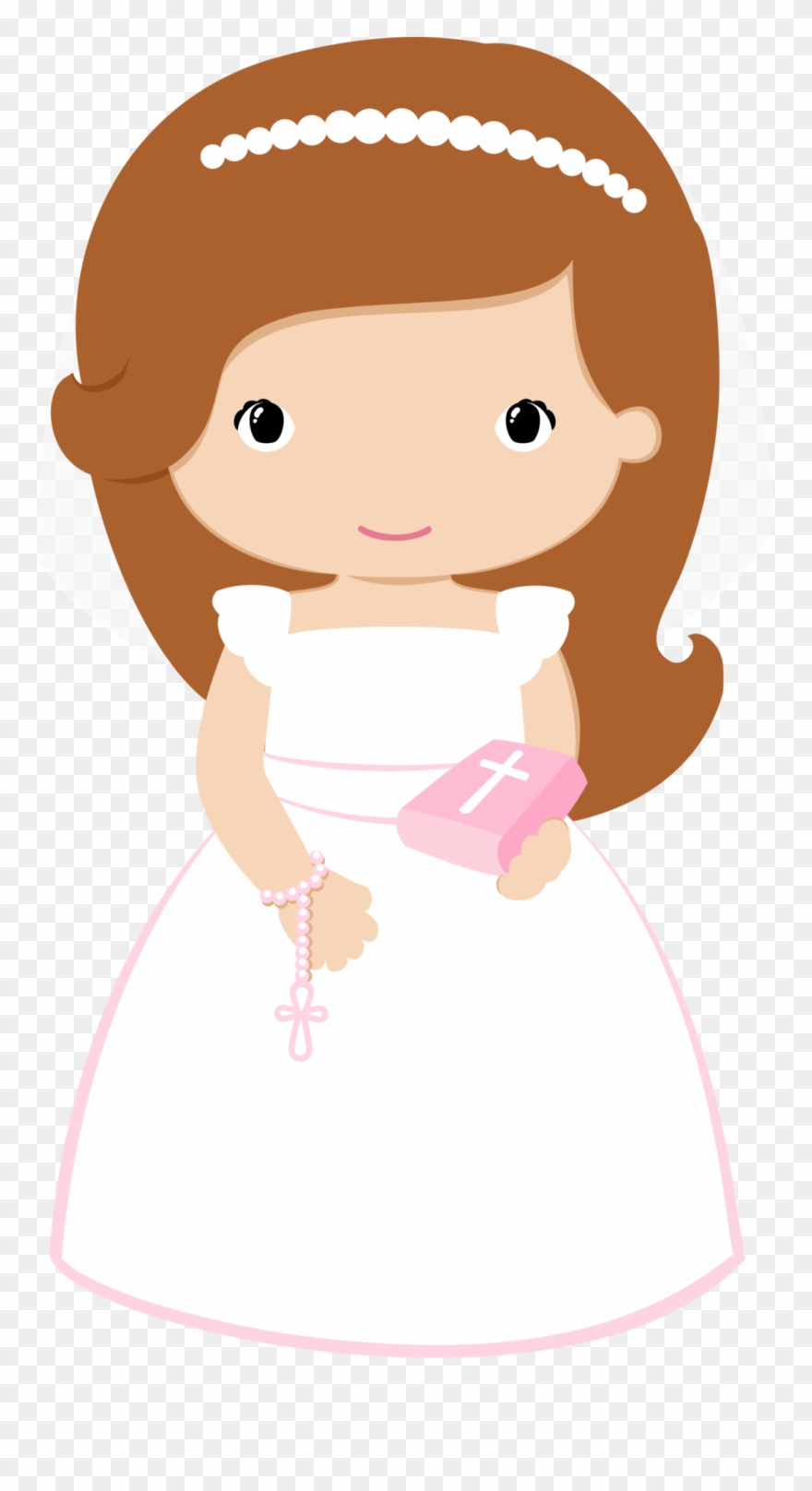 Clip Art, Baptism Cookies, Baby Christening, First - First Communion Girl Clipart - Png Download
