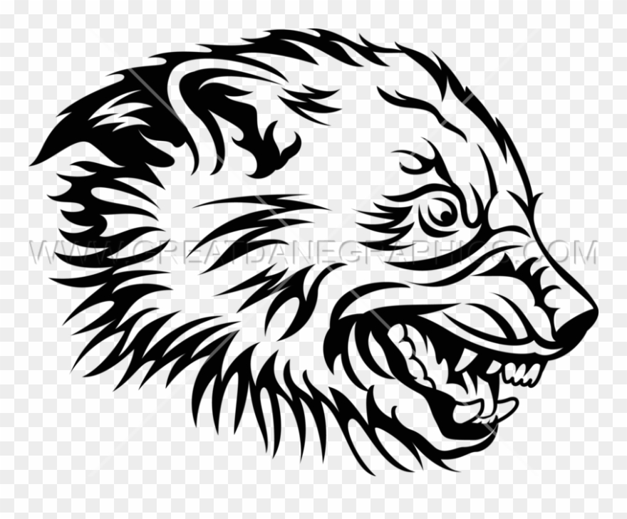 Wolverine - Black And White Wolverine Animal Clipart