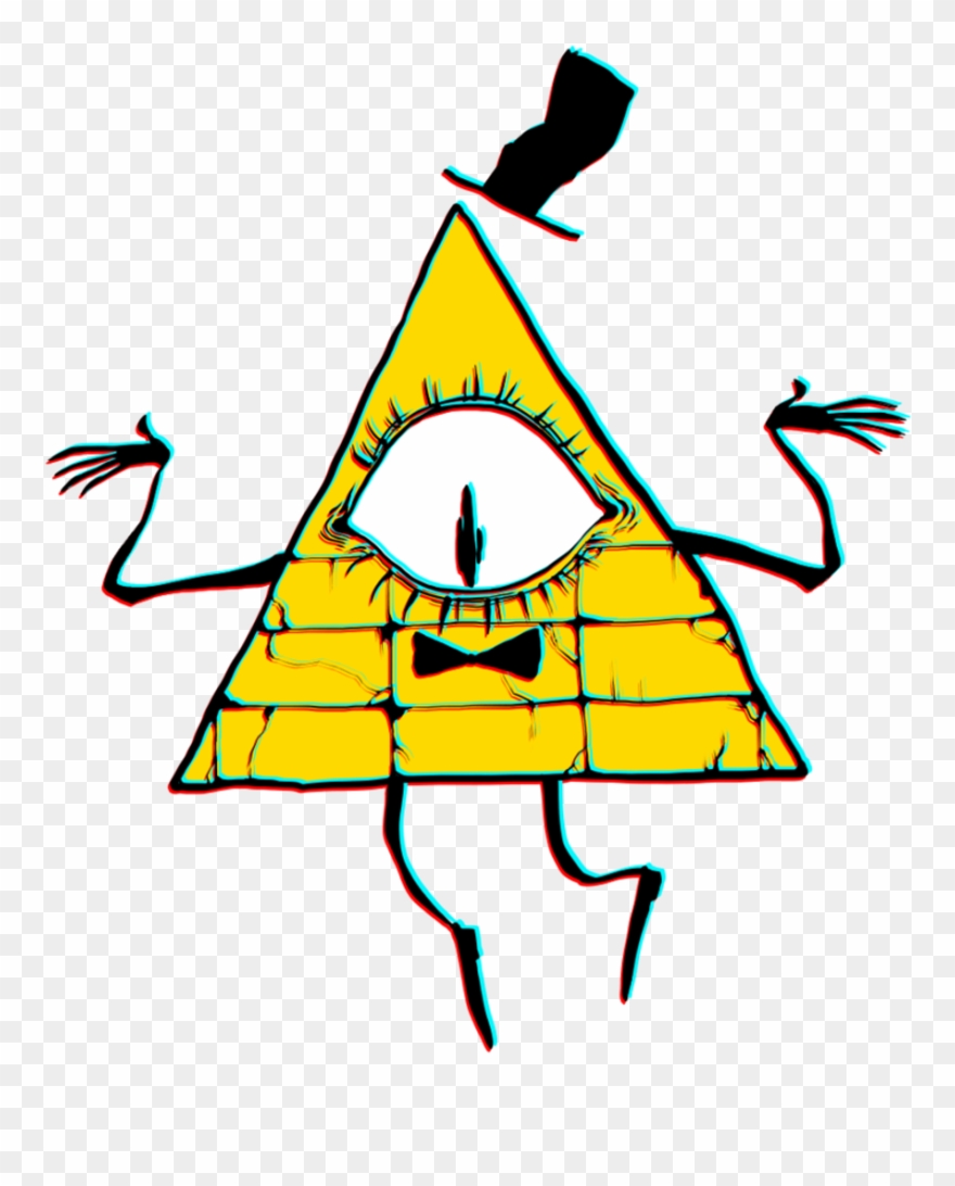 Billcipher Gravityfalls Cartoon Pyramid Yellow Eye - Bill Cipher Clipart