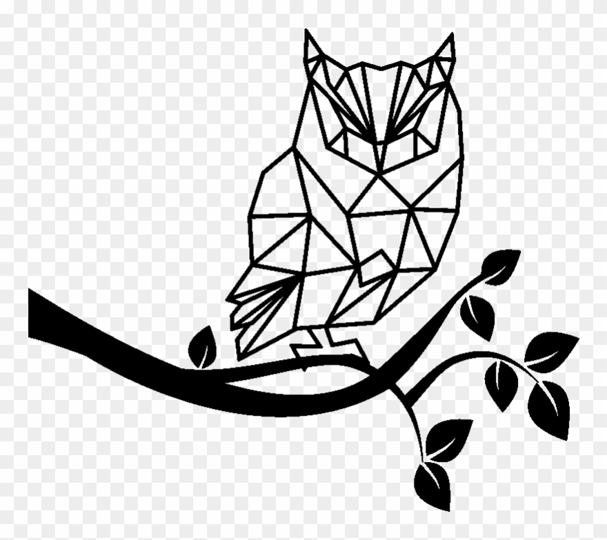 Sticker Origami Hibou Sur Un Arbre Ambiance Sticker - La Linea En Artes Plasticas Clipart
