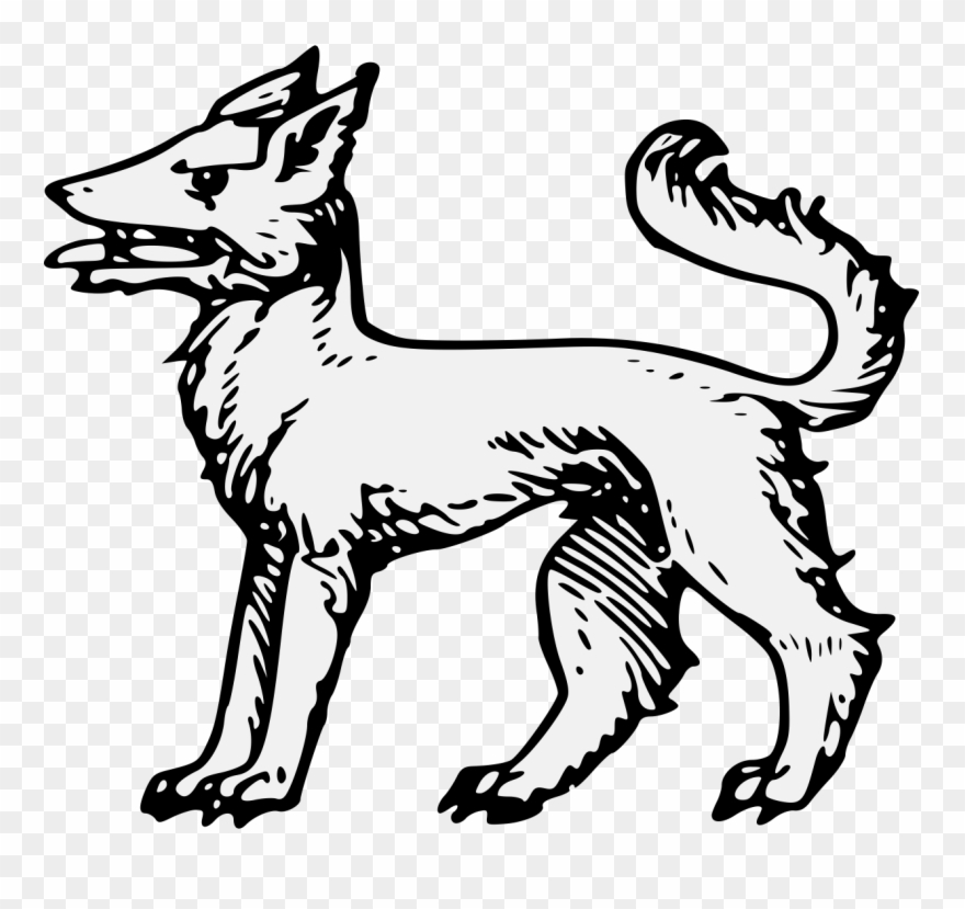 Pdf - Heraldic Wolf Clipart