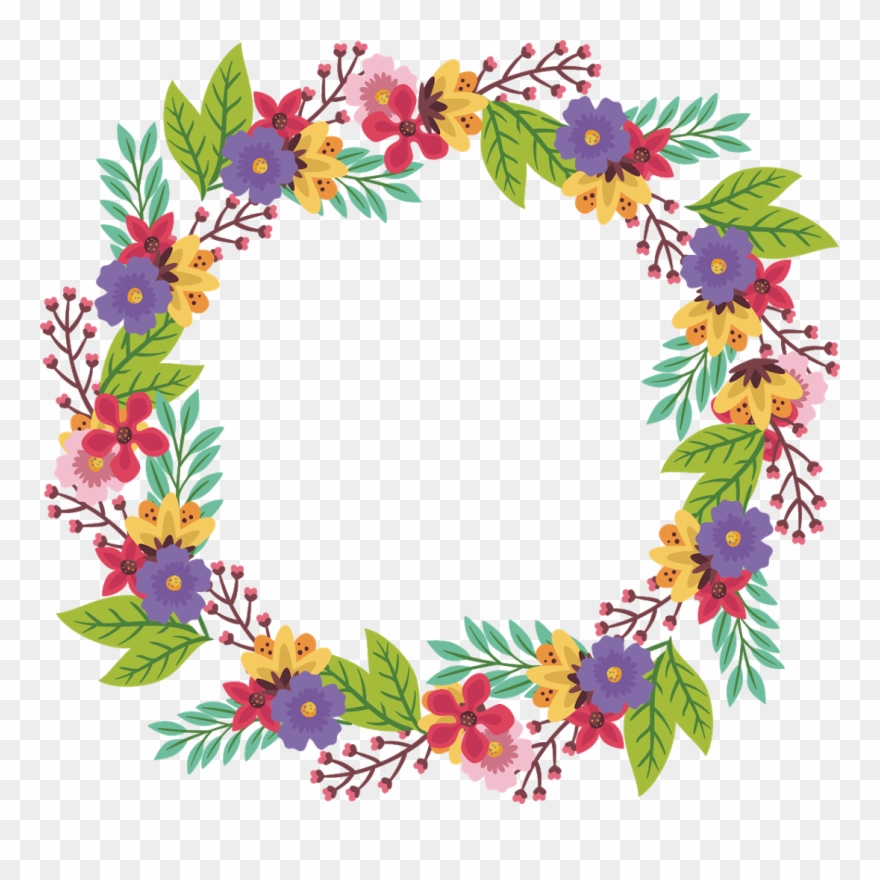Border Frame Wreath Circle Round Leaves Vines Vinesan - Guirnaldas Png Clipart