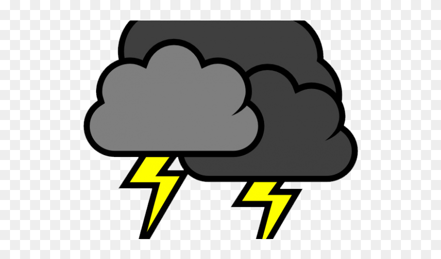 Thunderstorm Cliparts - Storm Cloud With Lightning Clipart - Png Download