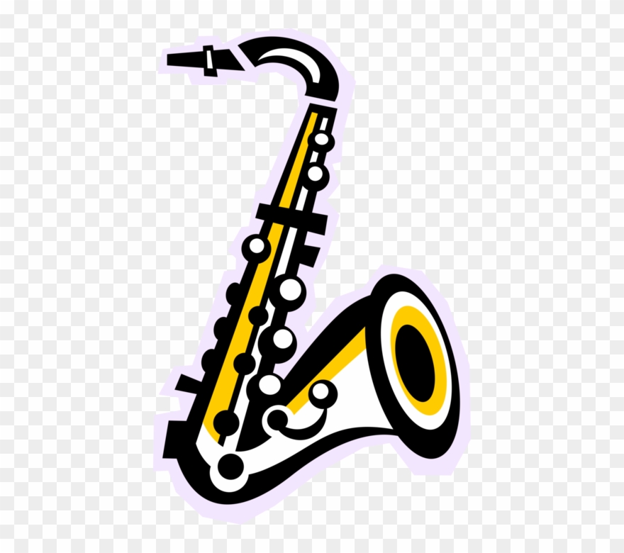Vector Illustration Of Saxophone Brass Single-reed - (d Pin) 25mm Lapel Pin Button Badge: Clipart