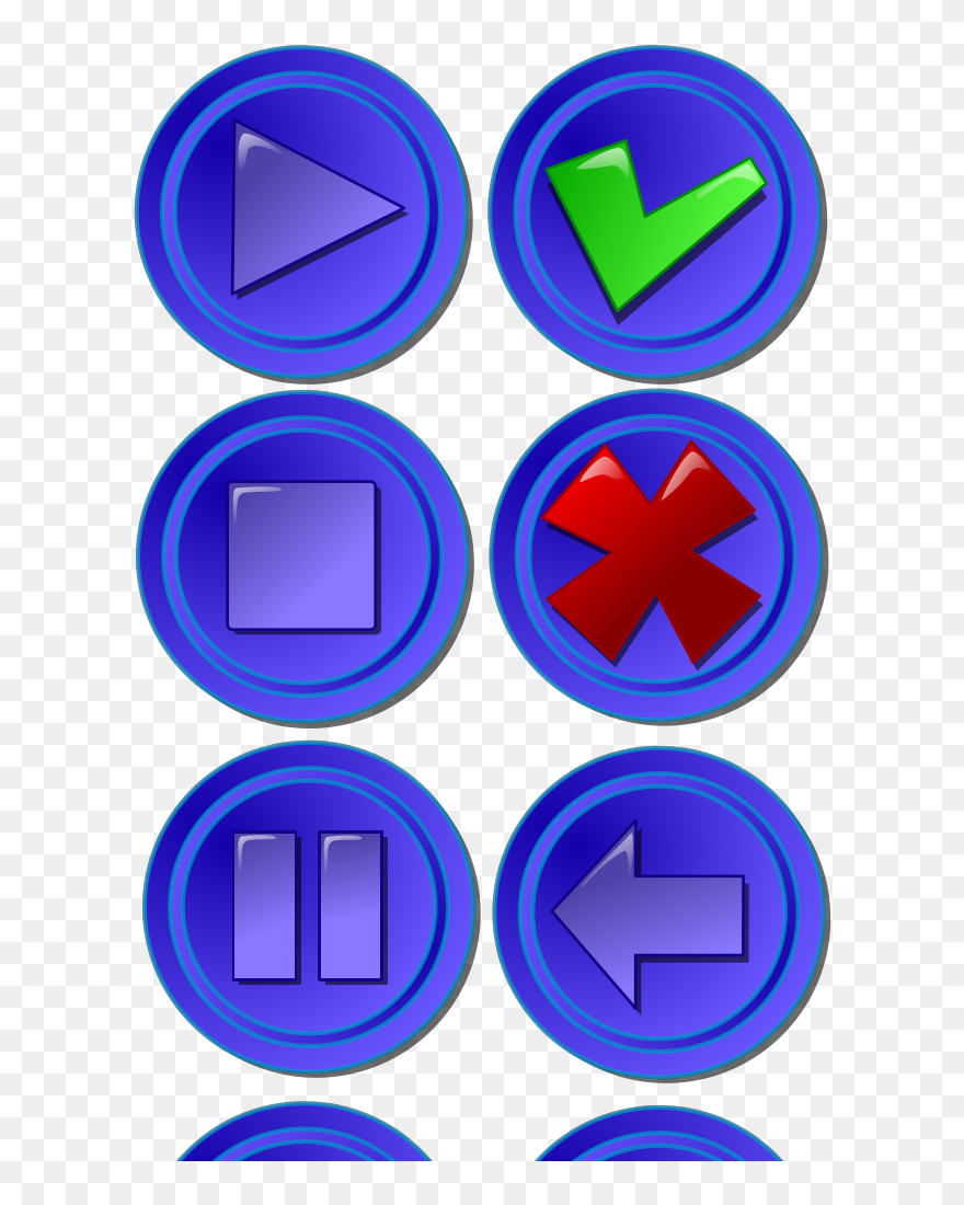 Bunch O Buttons Christop Clip Art - Warm Tone Blue And Cool Tone Blue - Png Download