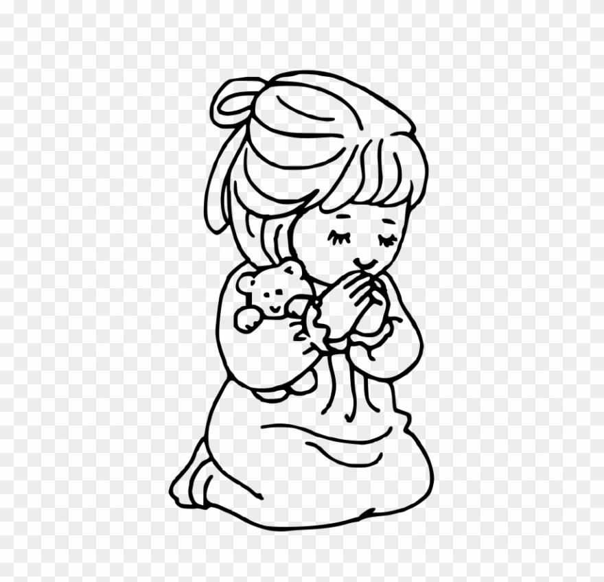Lds Clipart Prayer Enis Lds Praying Clipart Princess - Clip Art Black And White Praying - Png Download