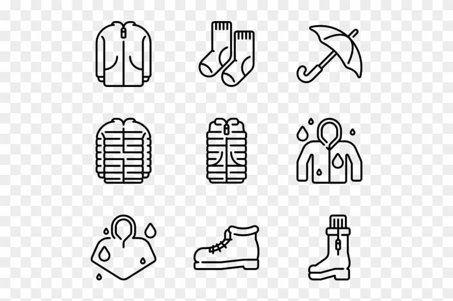 Autumn Clothes - Bar Icons Clipart