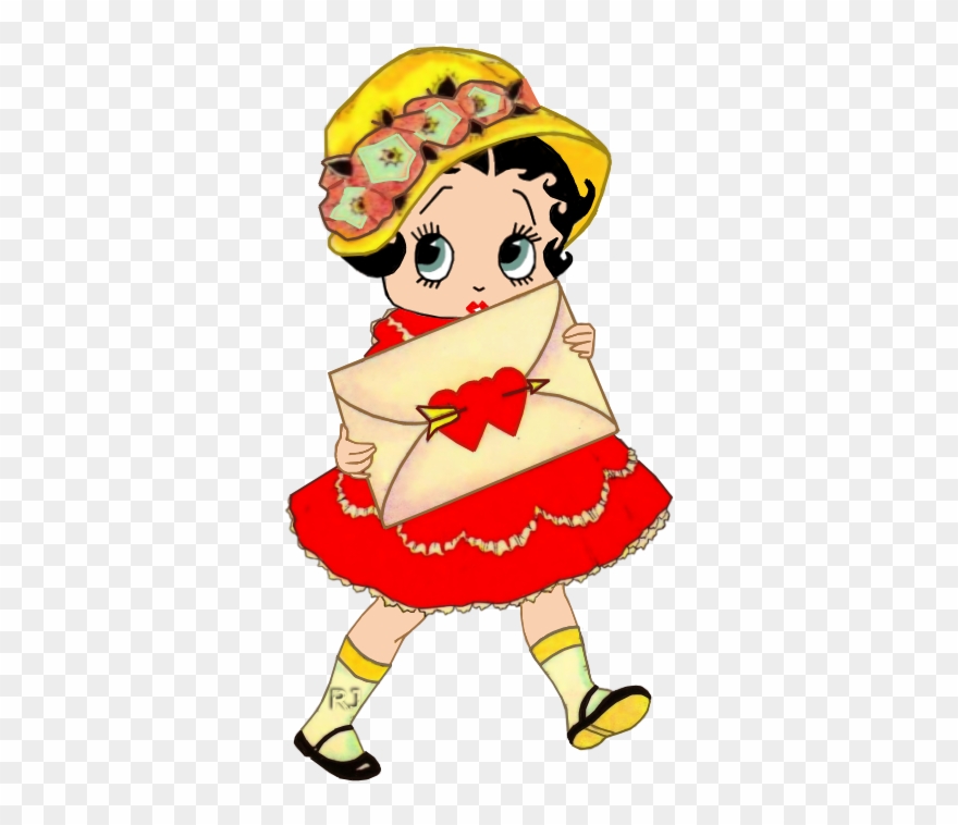 Baby Boop With A Valentine's Day Card - Betty Boop Clipart