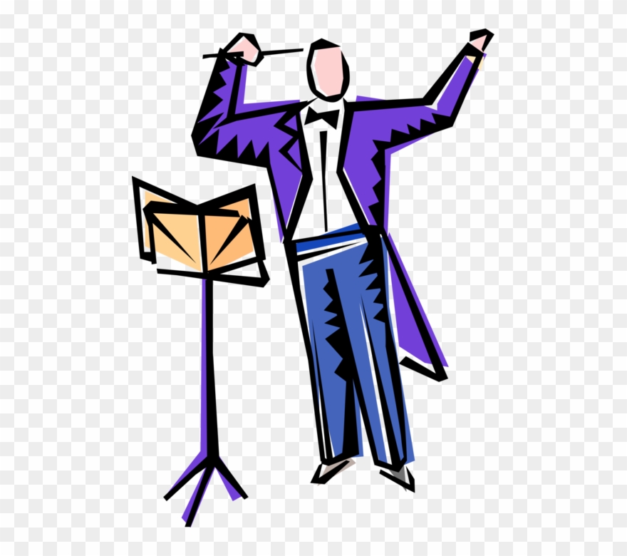 Vector Illustration Of Orchestra Conductor Maestro Clipart