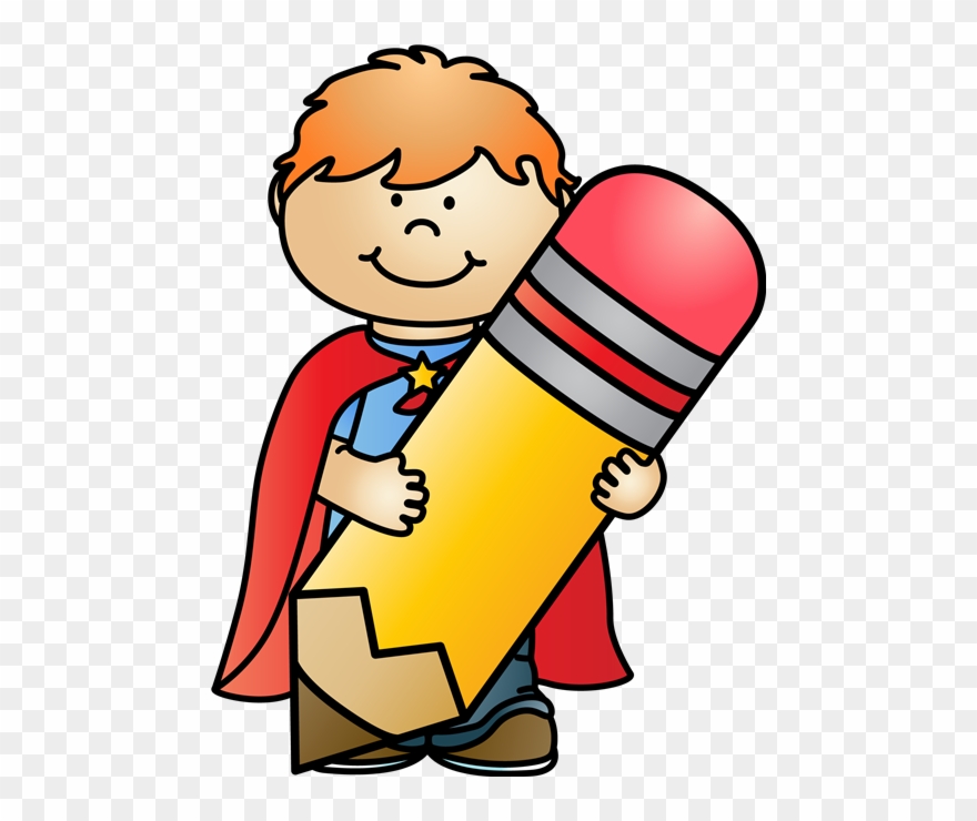 Girl With Crayon Super Child - Child Clipart