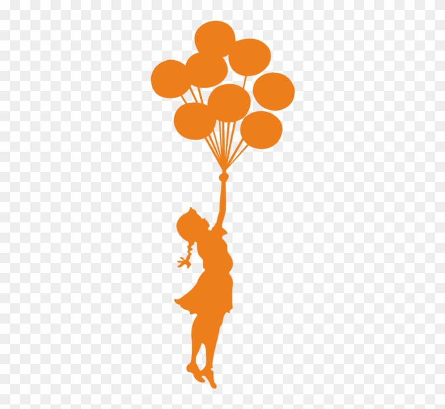 Balika Protsahan Initiative - Girl With Balloon Black And White Clipart