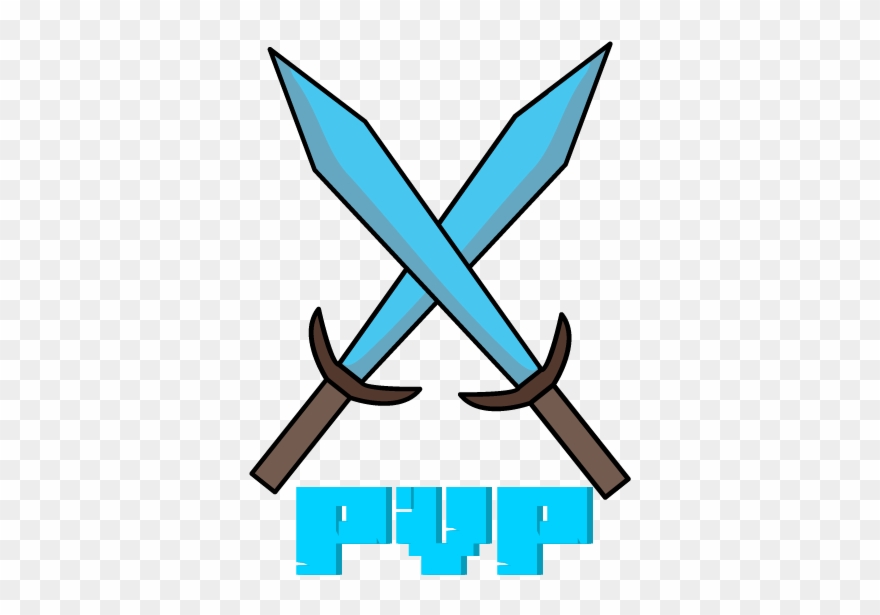 Cartoonish Diamond Swords - Pvp Logo Clipart