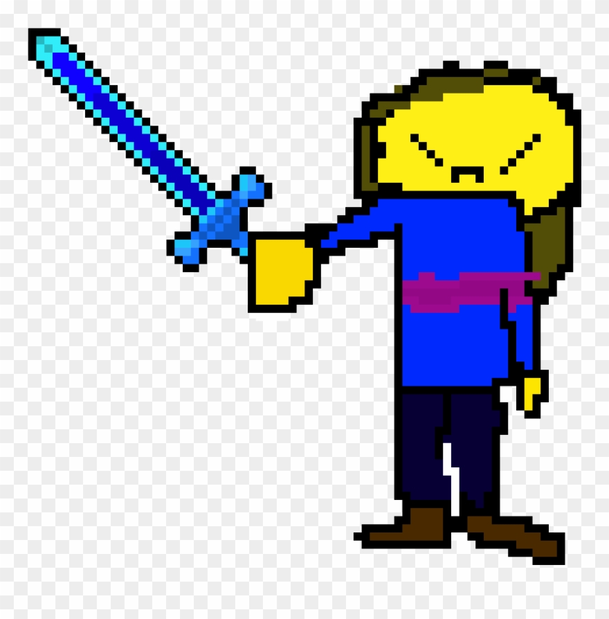 Frisk Has A Sword From Minecraft - Minecraft Clipart