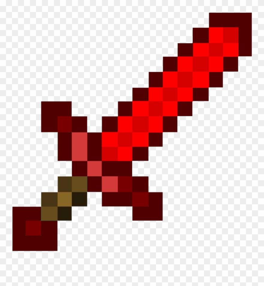 Small Hill House - Minecraft Red Diamond Sword Clipart