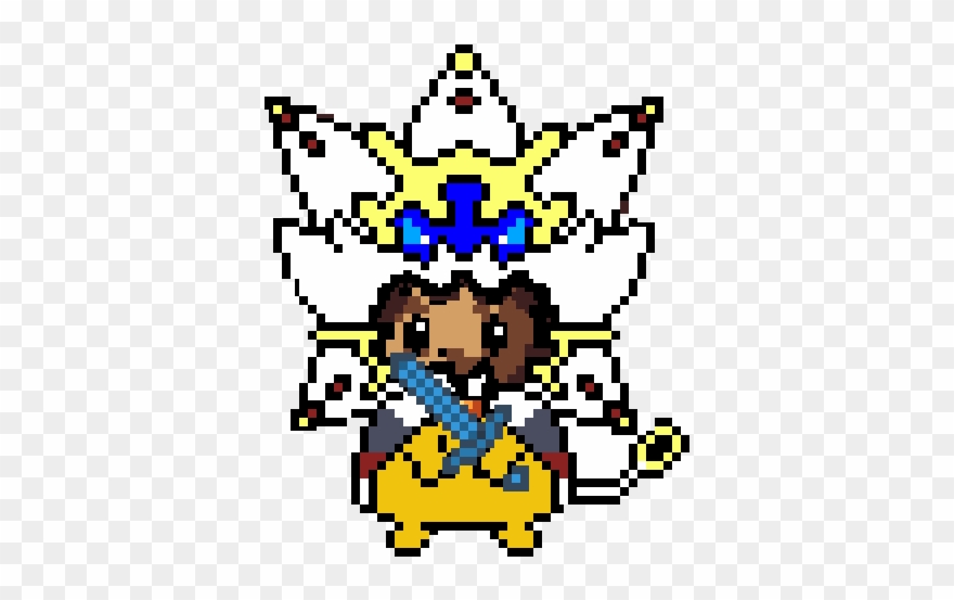 Same Combination But Has A Minecraft Sword - Pikachu Solgaleo Clipart