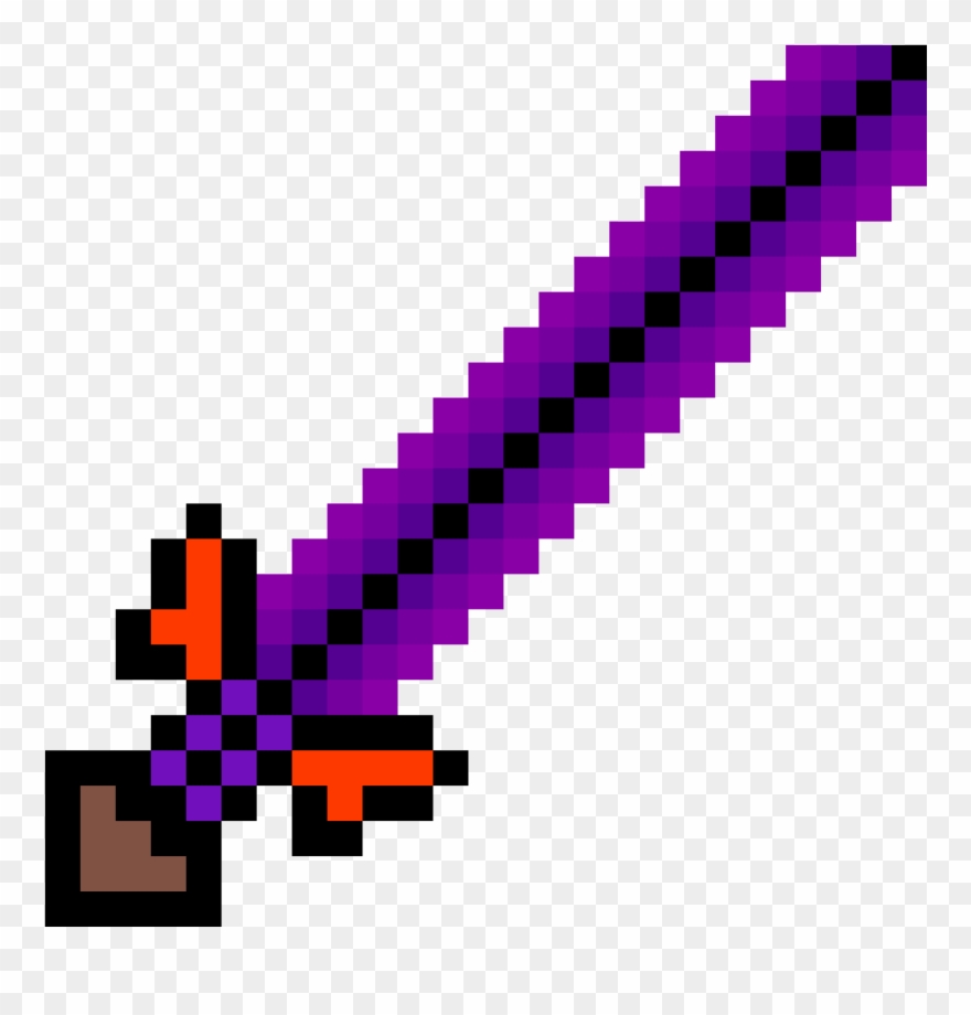 Minecraft Obsidian Sword - Chartwell Clipart