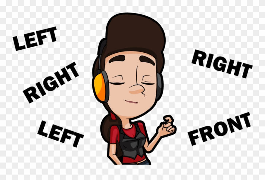 Woman With Headphones On Has Her Eyes Closed And Focuses - Cartoon Clipart