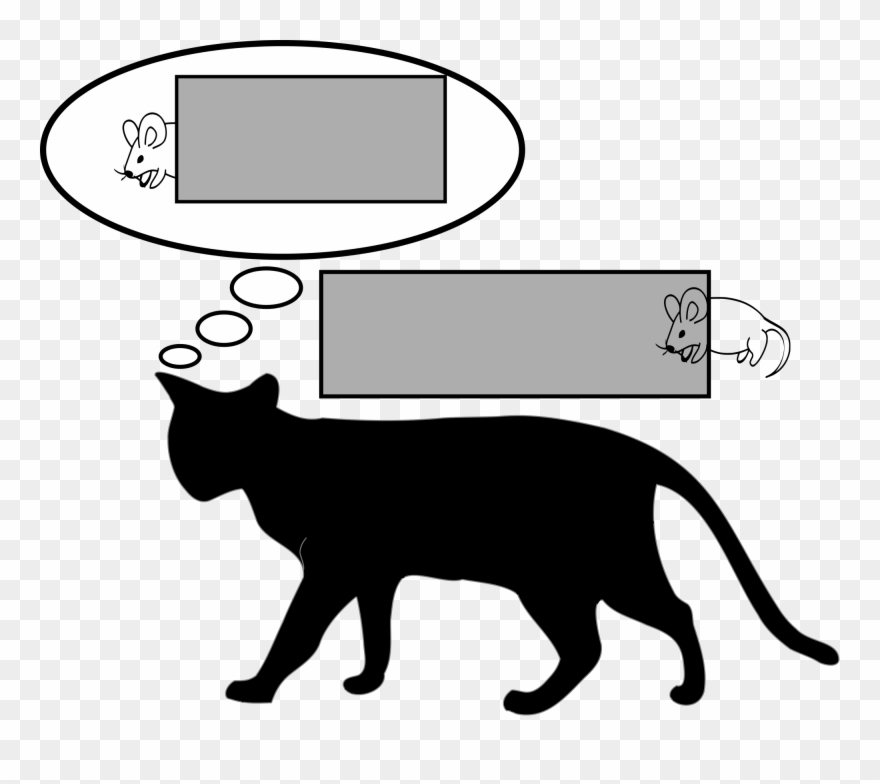 Open - Cat Black Clipart