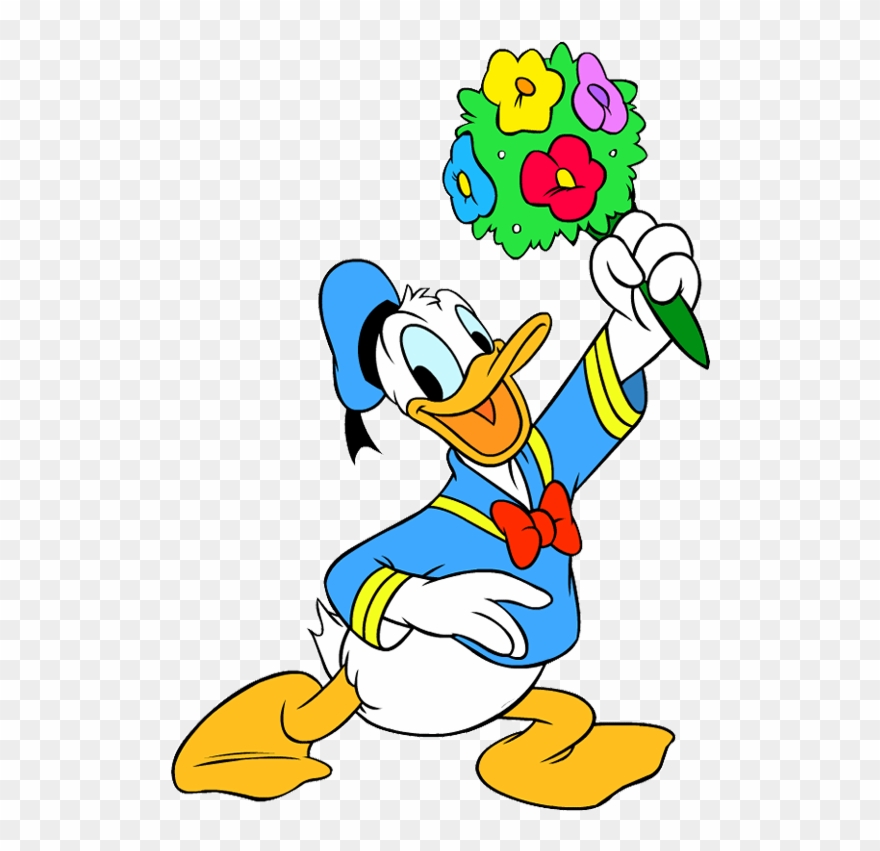 Daisy Duck Flower Clipart - Donald Duck And Flower - Png Download