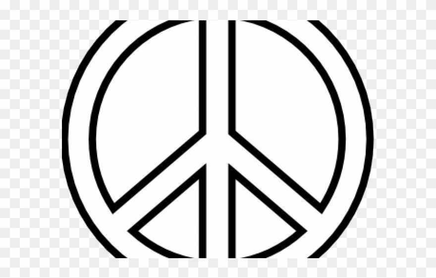 Peace Symbol Clipart Line Art - Peace Sign Coloring Page - Png Download