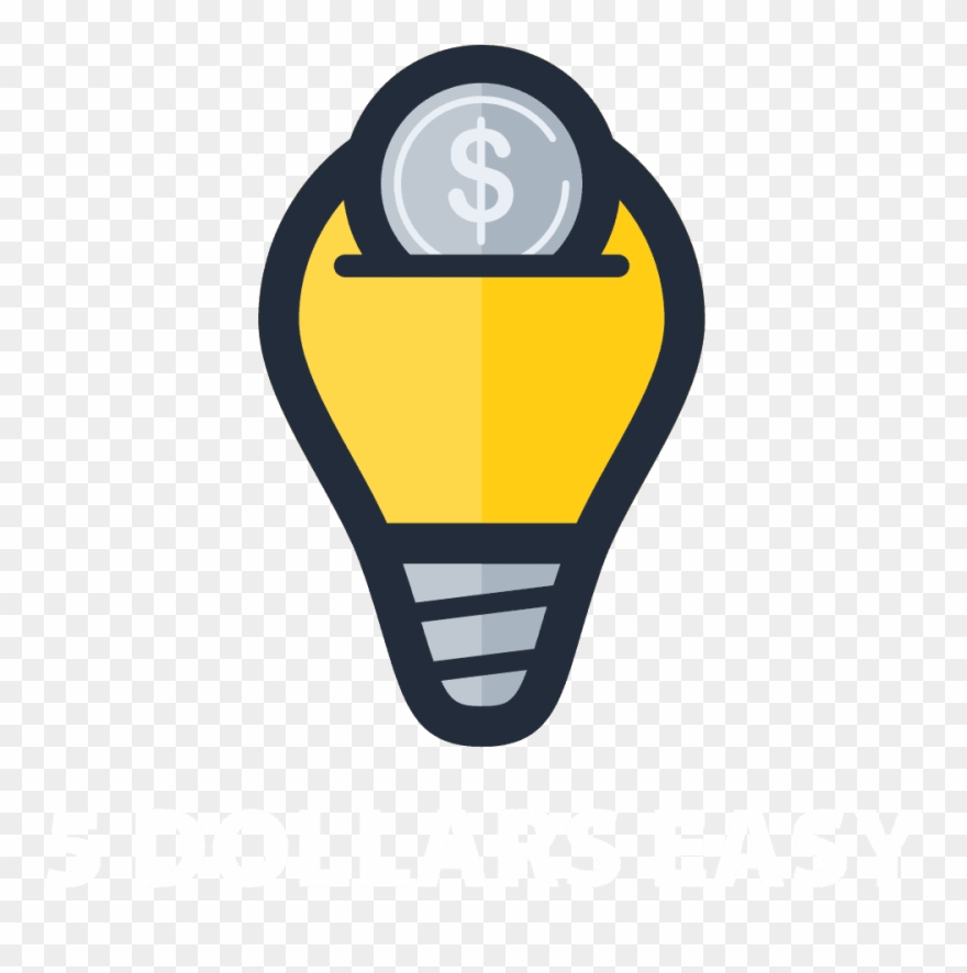 5 Dollars Easy White Full - Vector Graphics Clipart