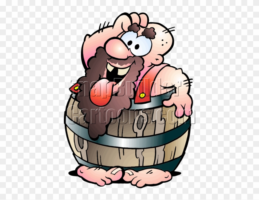 Man In Barrel Clipart