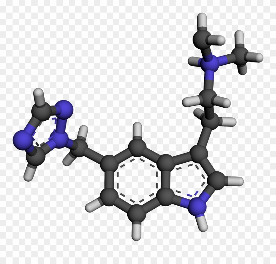 Rizatriptan 3d Ball And Stick - Molecule Clipart