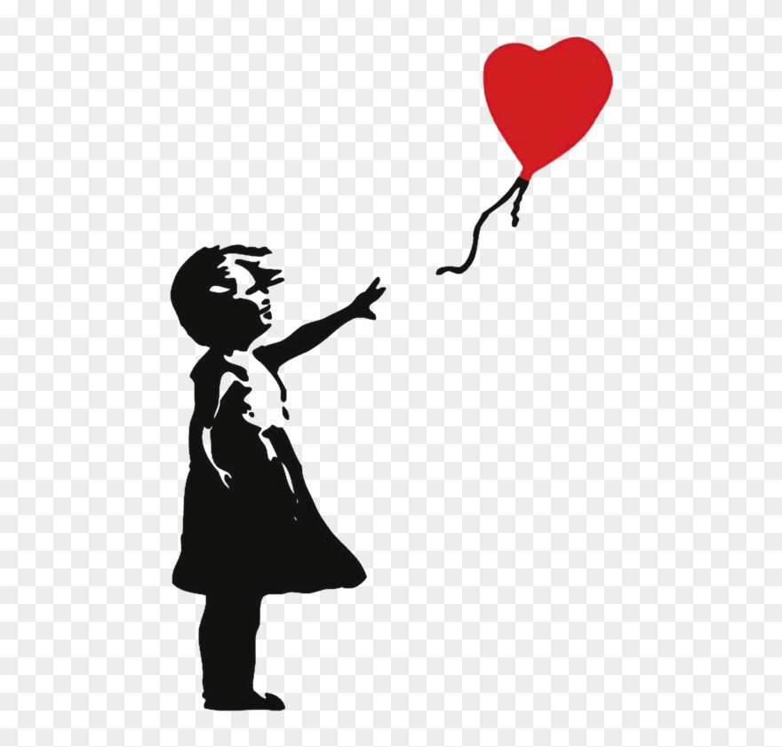 Buscar Con Google - Banksy Girl With Balloon Signed Clipart