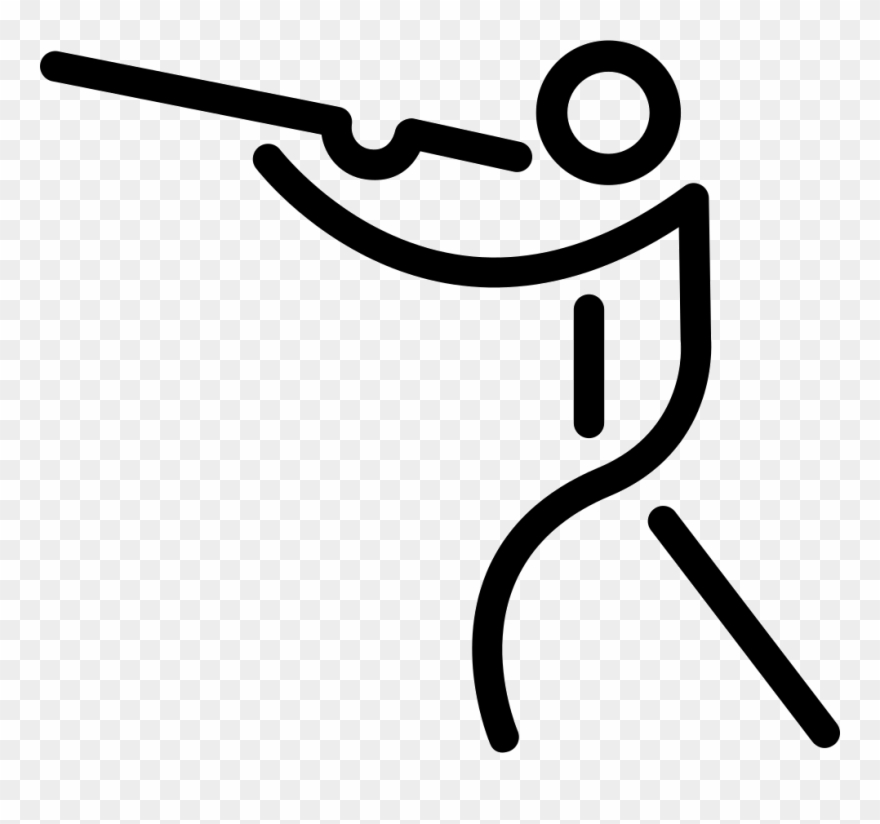 Shooting Stick Man Svg Png Icon Free - Stick Figure Shooting Gun Clipart