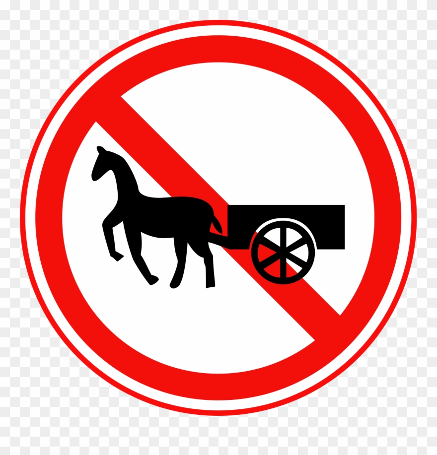 No Animal Drawn Vehicles Road Sign Clipart