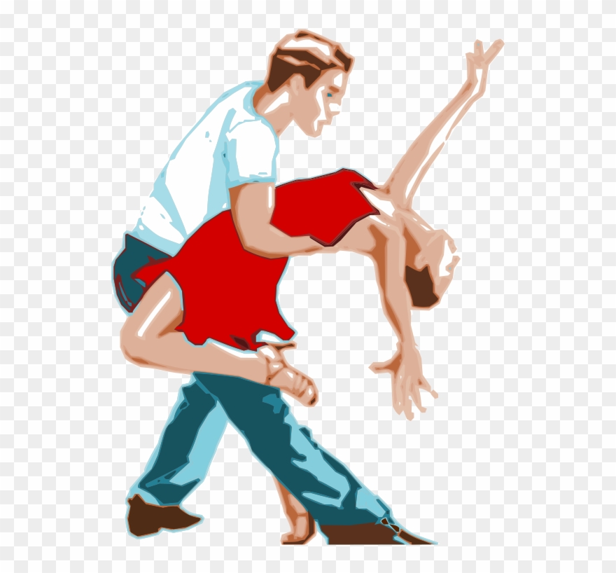 Free Dancers With Red Dress - Bailarines De Salsa Png Clipart