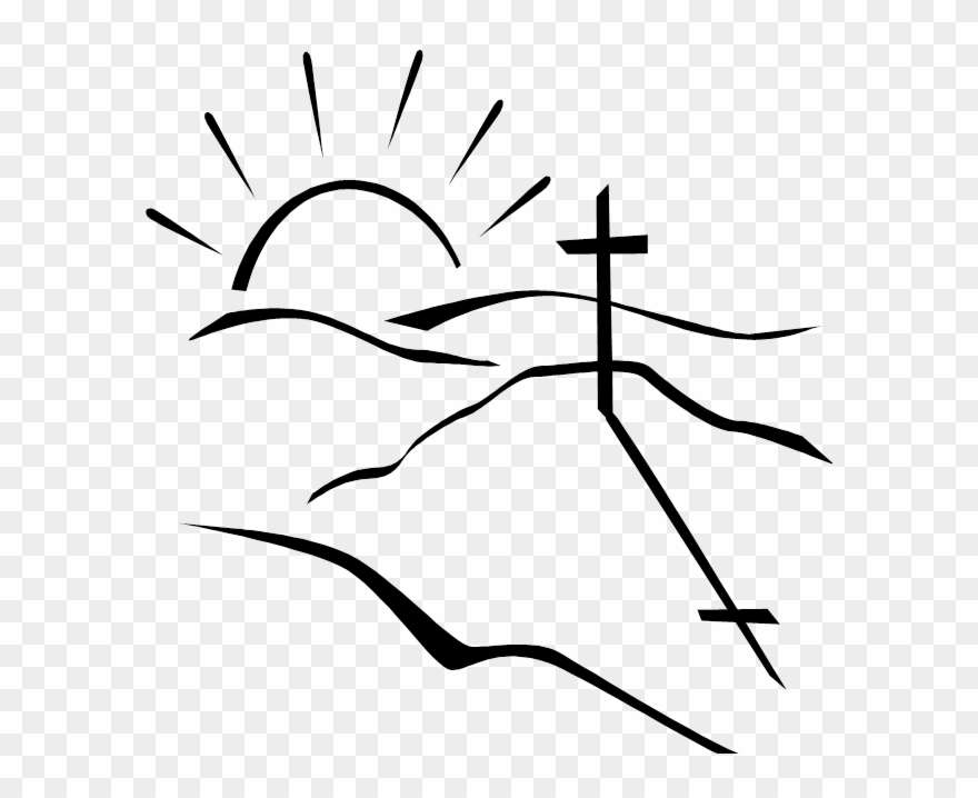 The Writer To The Hebrews, Says - Black And White Cross On Hill Clipart