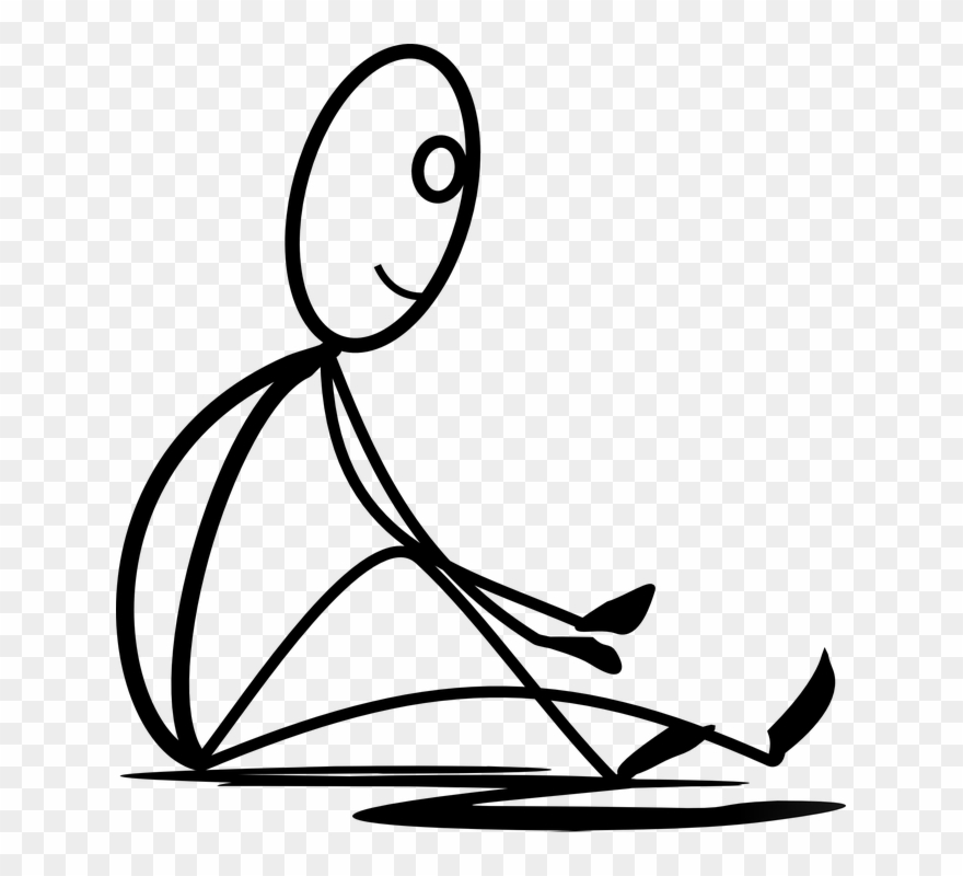Sitting, Stretching, Resting, Stickman, Stick Figure - Stickman Sitting Down Clipart