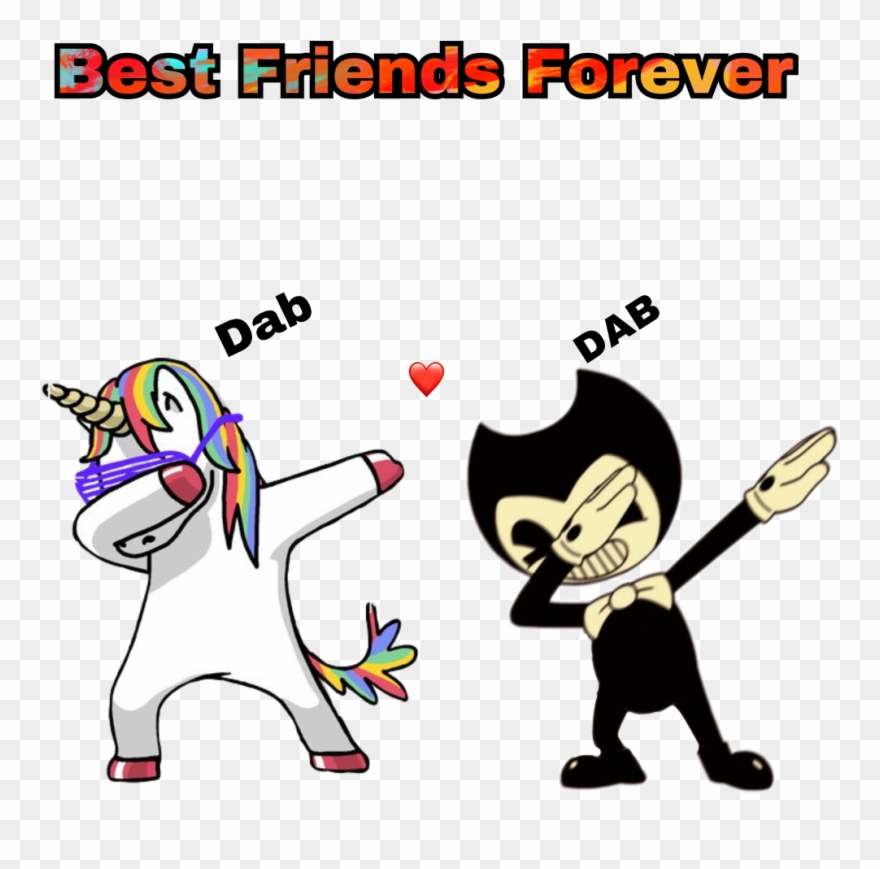 Dab Heart Bffsforever Bendyandtheinkmachine Unicorn - Custom Personalized Printed Ladies T Shirt,custom Design Clipart