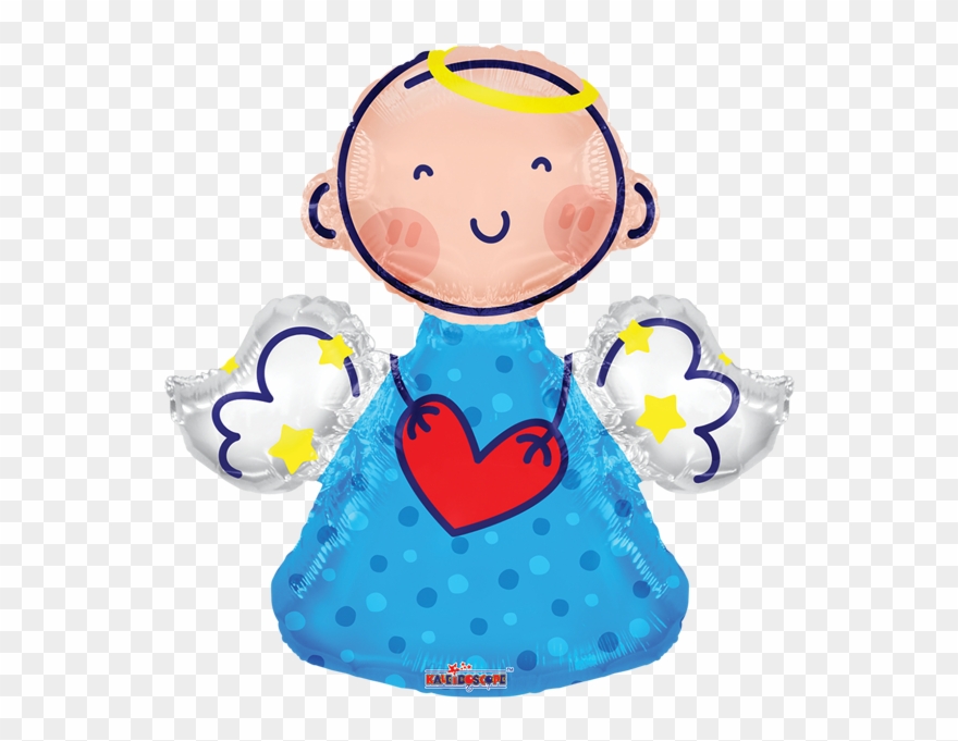 Angelito Niño 14" - 28" Angel Blue Shape Balloon - Mylar Balloons Foil Clipart