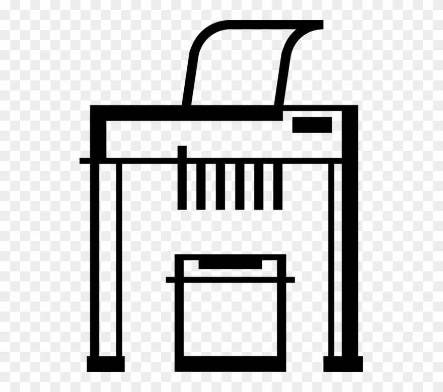 Vector Illustration Of Office Paper Shredder Destroys Clipart