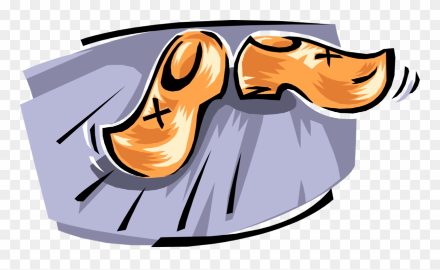Vector Illustration Of Netherlands Dutch Wooden Shoes Clipart