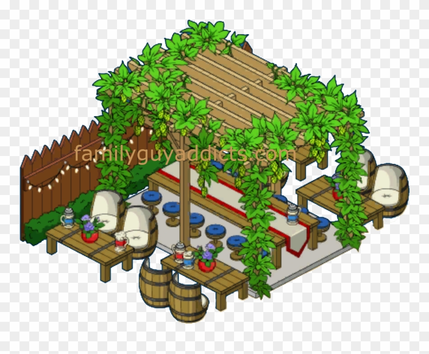 Outdoor Beirgarten - Cartoon Clipart