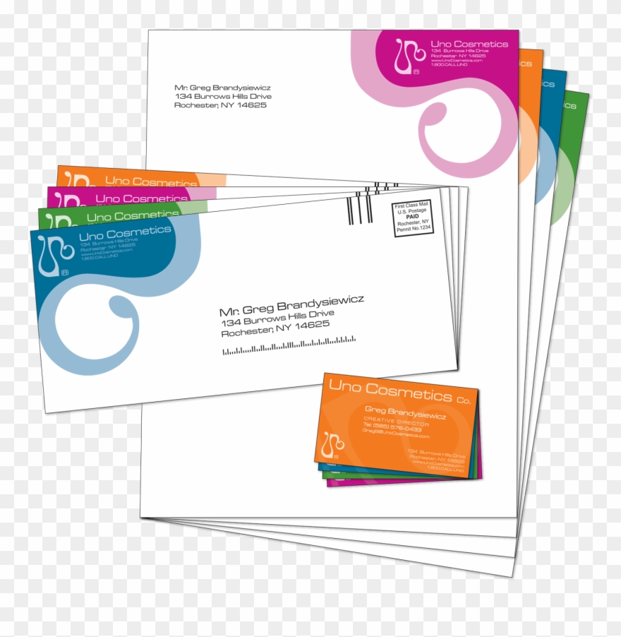 Uno Cosmetics Stationary Design - Letterhead Png Clipart