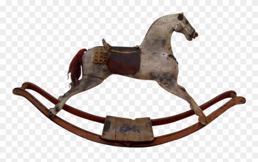 Antique Carved Rocking Horse C - Toy Clipart